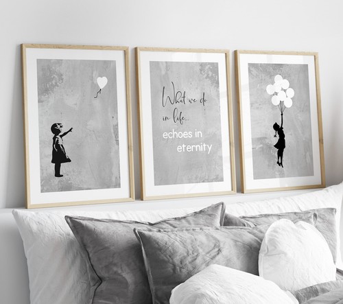 Set banksy heart balloon - of, 3
