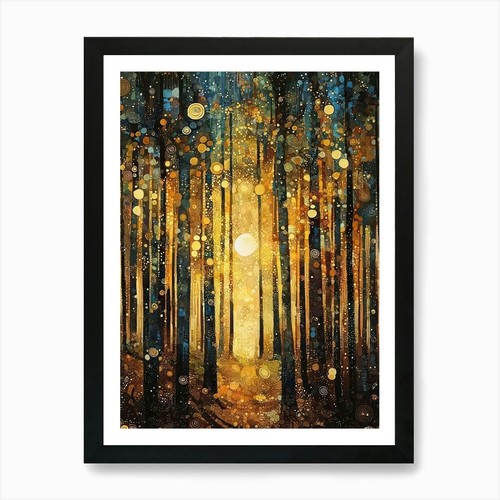 Gustav klimt print sun - sun, forest