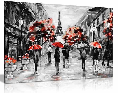 Modern black white red paris - red,