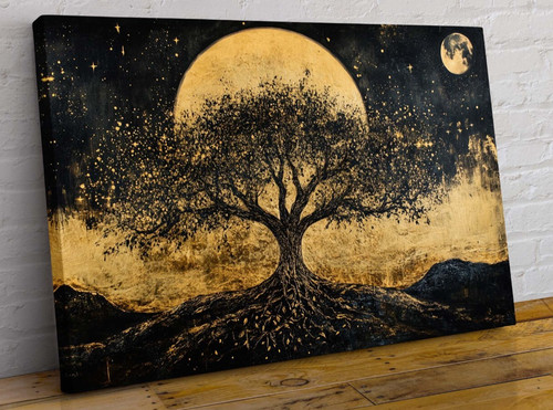 Tree life gold moon - gold,