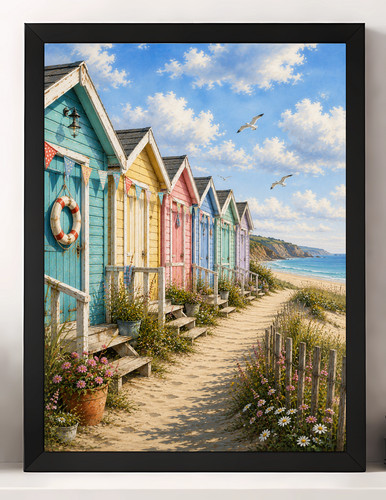 Beach seaside print poster - seaside,