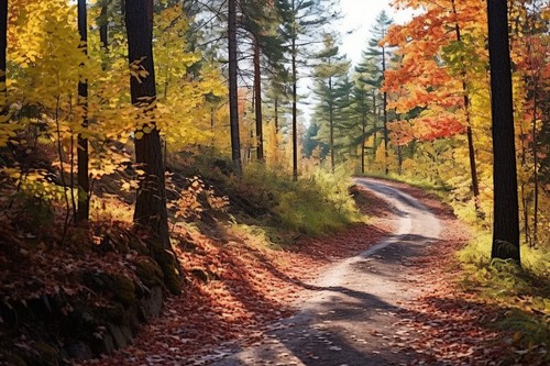 Autumn woodland forest - forest, canvas
