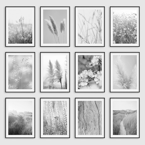 Black white botanical - black,