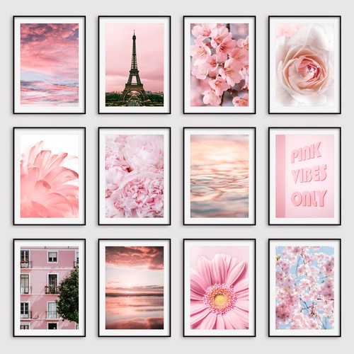 Pink botanical wall art prints - botanical,