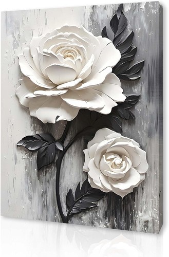 Framed canvas wall - canvas, white