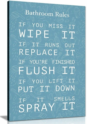 Bathroom toilet rules - bathroom, canvas