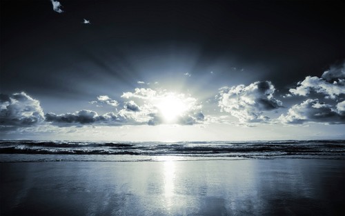 Black and white sunset canvas - and,
