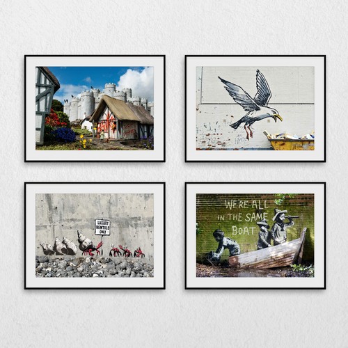 Banksy wall art - banksy,