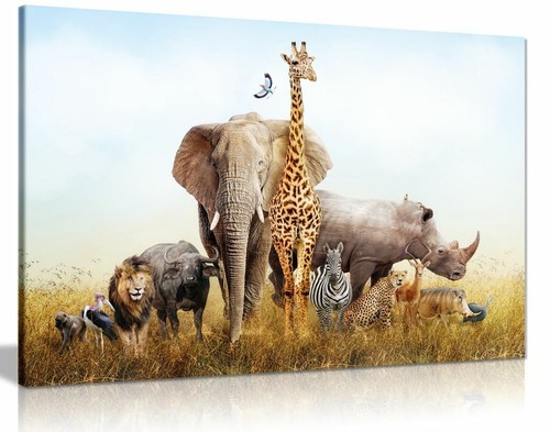 Safari animals canvas wall - wall, art