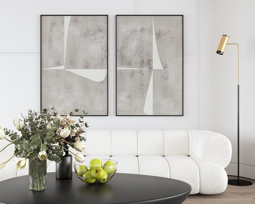 Neutral abstract art set 2 - art, of