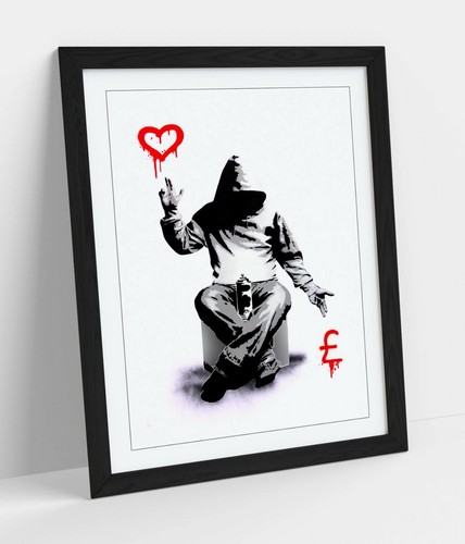 Banksy love money framed - money, -framed