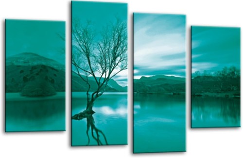 Landscape wall art teal living - landscape,