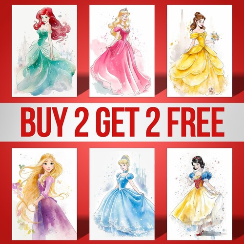 Disney princess watercolour - disney,