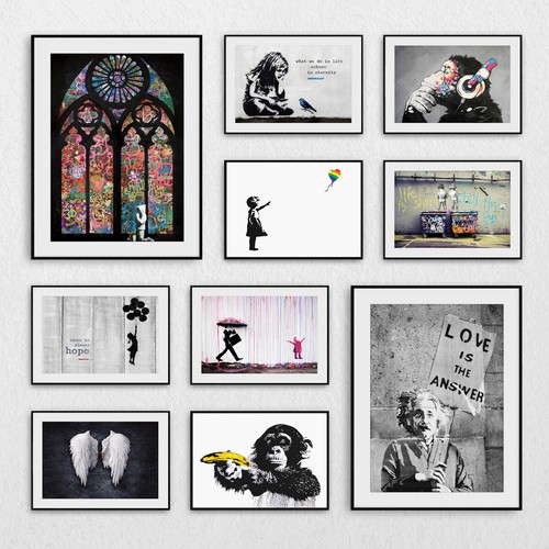 Banksy prints wall - prints,