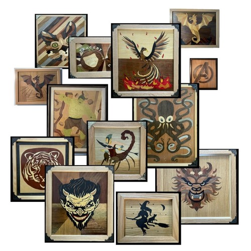 Unique marquetry wall art - marquetry,