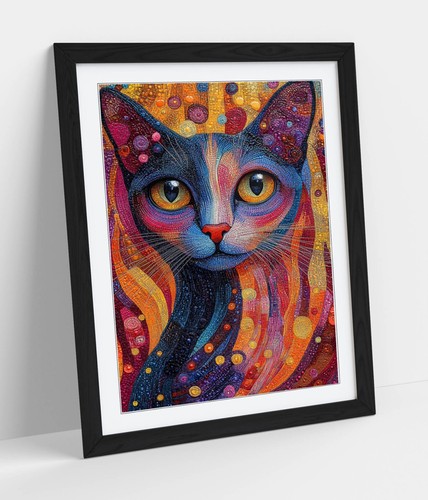 Cool multi colour cat - cat, abstract