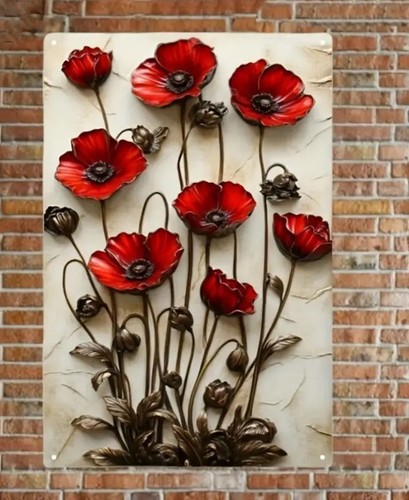 Poppy metal wall - poppy, 2d