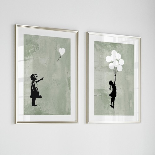 Set banksy heart balloon - 2,