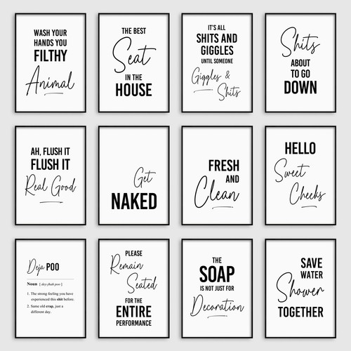 Funny bathroom quote prints - bathroom,