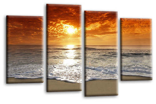 Sunset beach wall art - art, orange