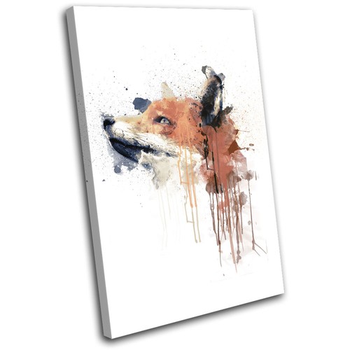 Fox paint forest abstract - fox,