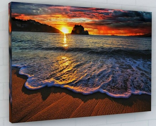 Sunset beach seascape canvas - sunset,