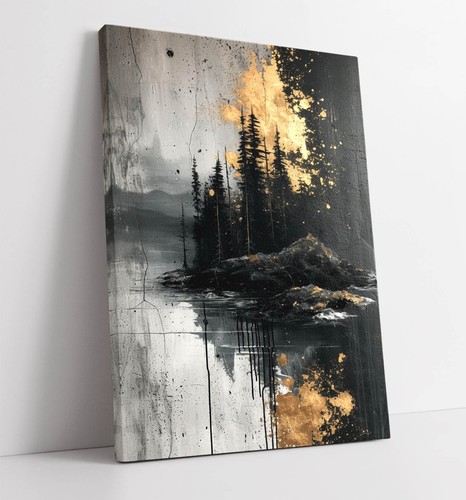 Abstract black and - gold, forest