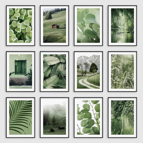 Sage green botanical leaves - botanical,