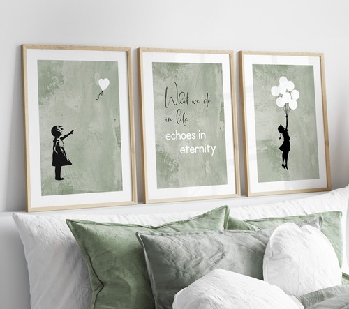 Set banksy heart balloon - set,