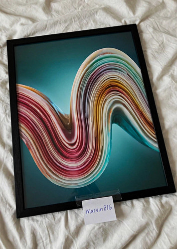 Colourful wavy abstract art - colourful,