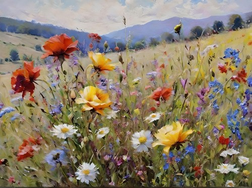 Stunning flower meadow - meadow, floral