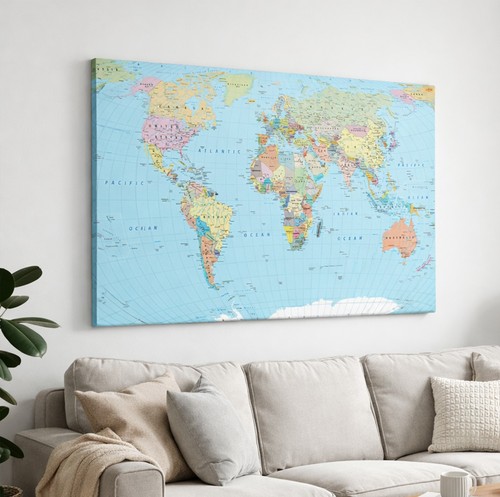 World map canvas - map, art
