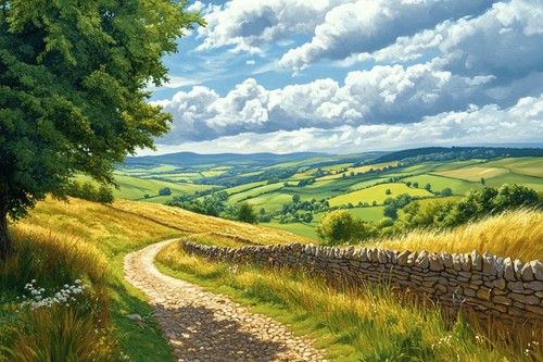 Countryside landscape canvas - landscape,