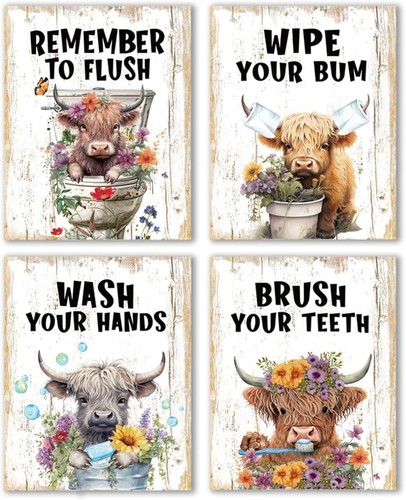 Pcs bathroom wall art - 4,